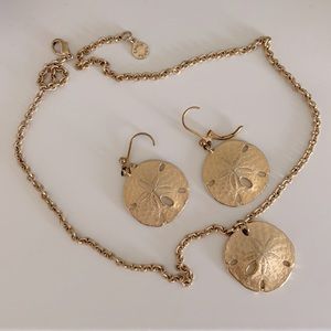 Stunning sand dollar earrings and necklace set by Erwin Pearl